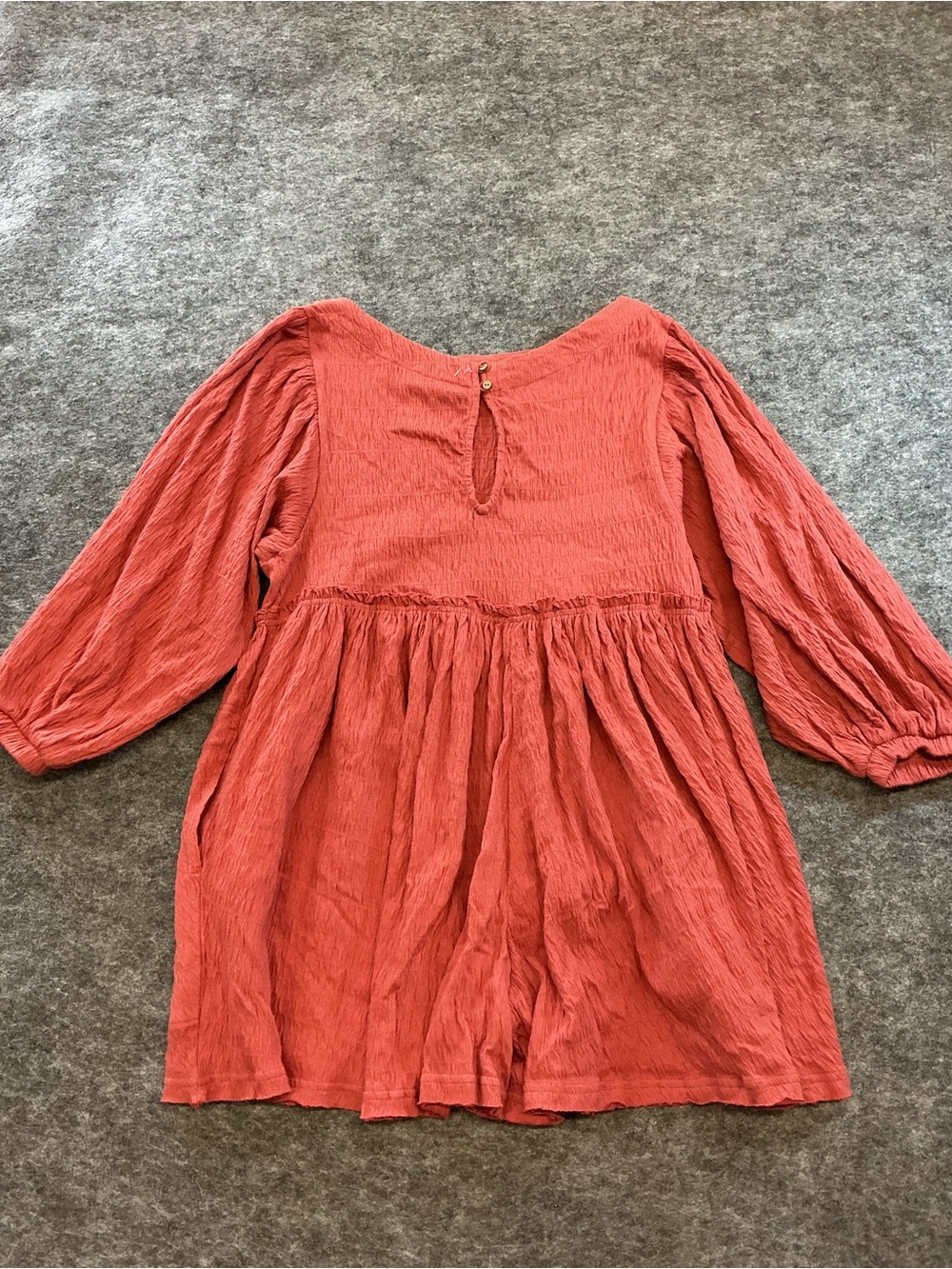 Free People Textured Coral Peasant Dress Size XS - Picture 5 of 5